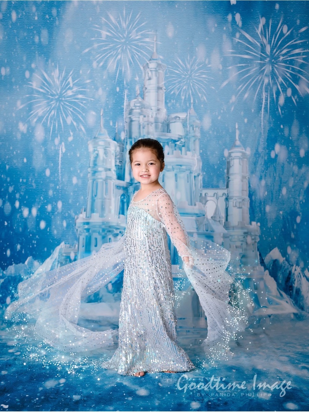 Silver Sparkle Princess Kids Costume Dress size 4-6t